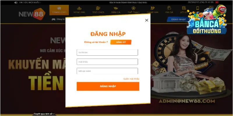 Giao diện bắn cá đổi thưởng khi đăng ký New88